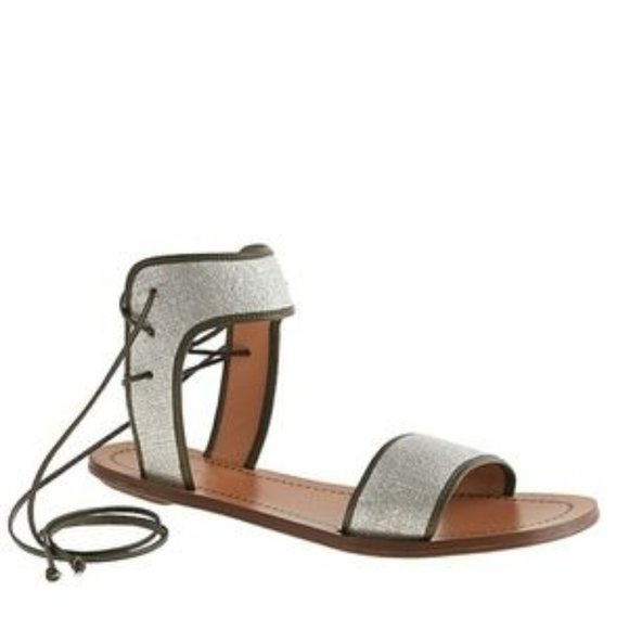 J. Crew Shoes - NEW J. Crew Tie Back Metallic Sandals